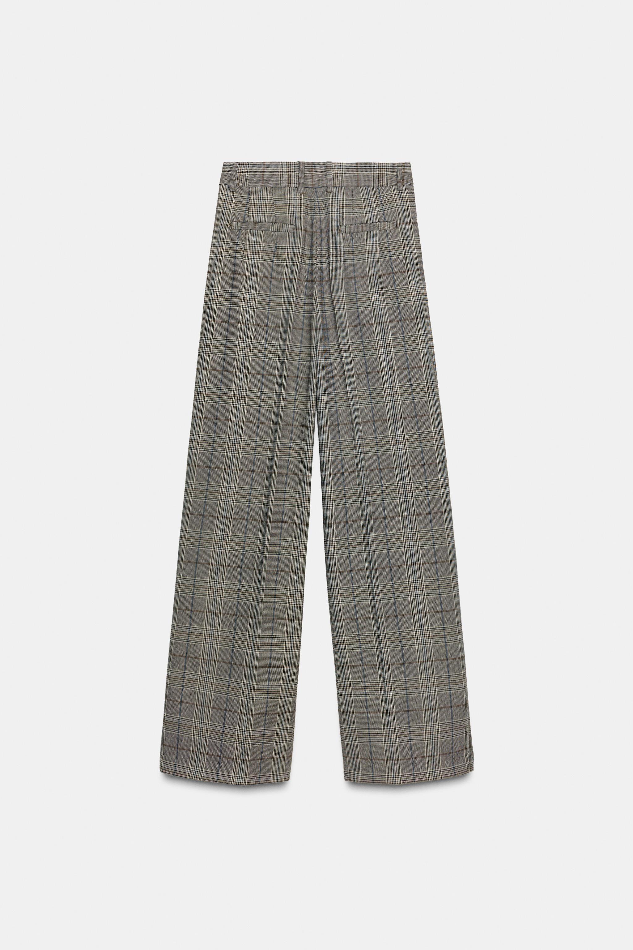 PLAID PLEATED PANTS ZW COLLECTION